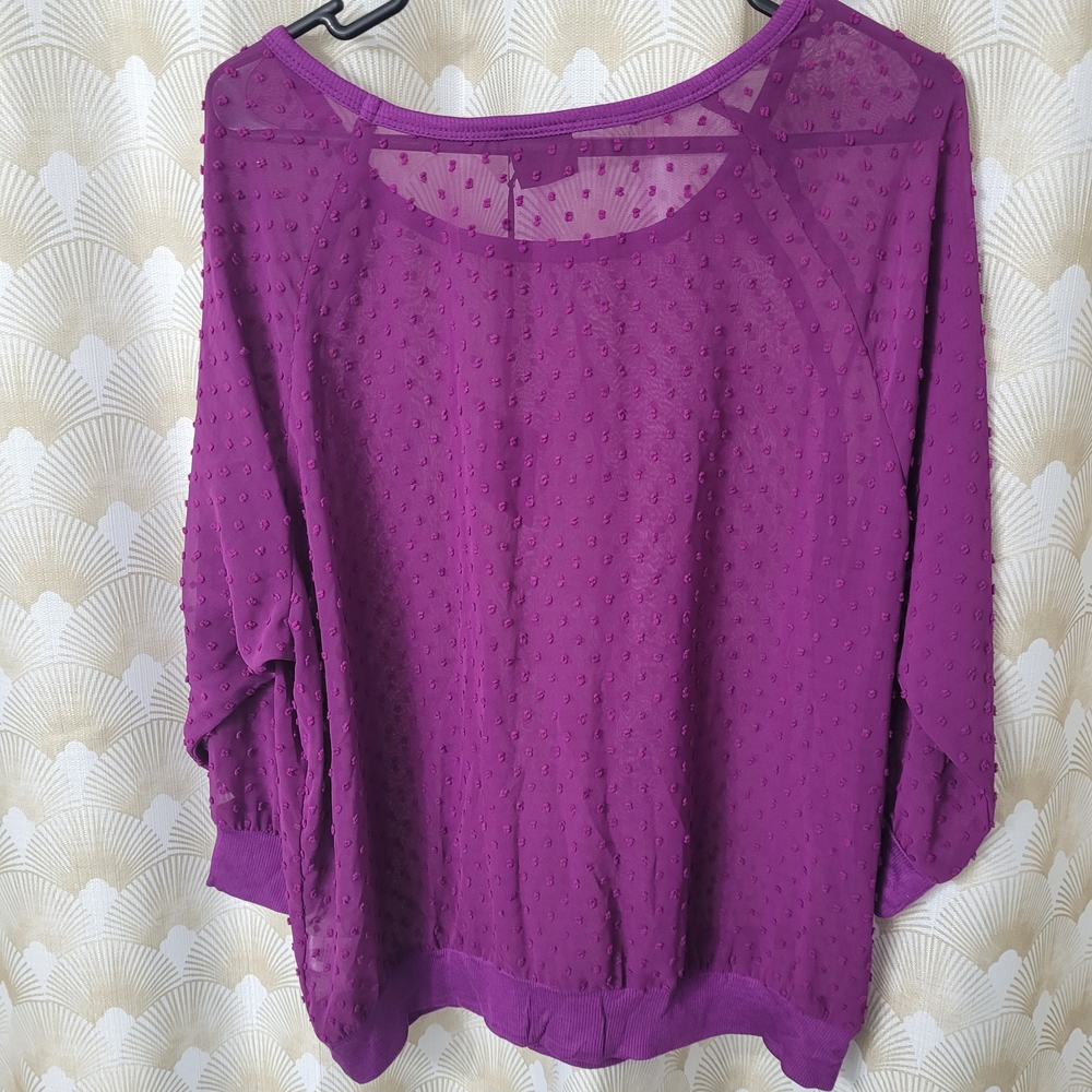 Bobeau Purple Sheer Women's Top - Picture 2 of 3